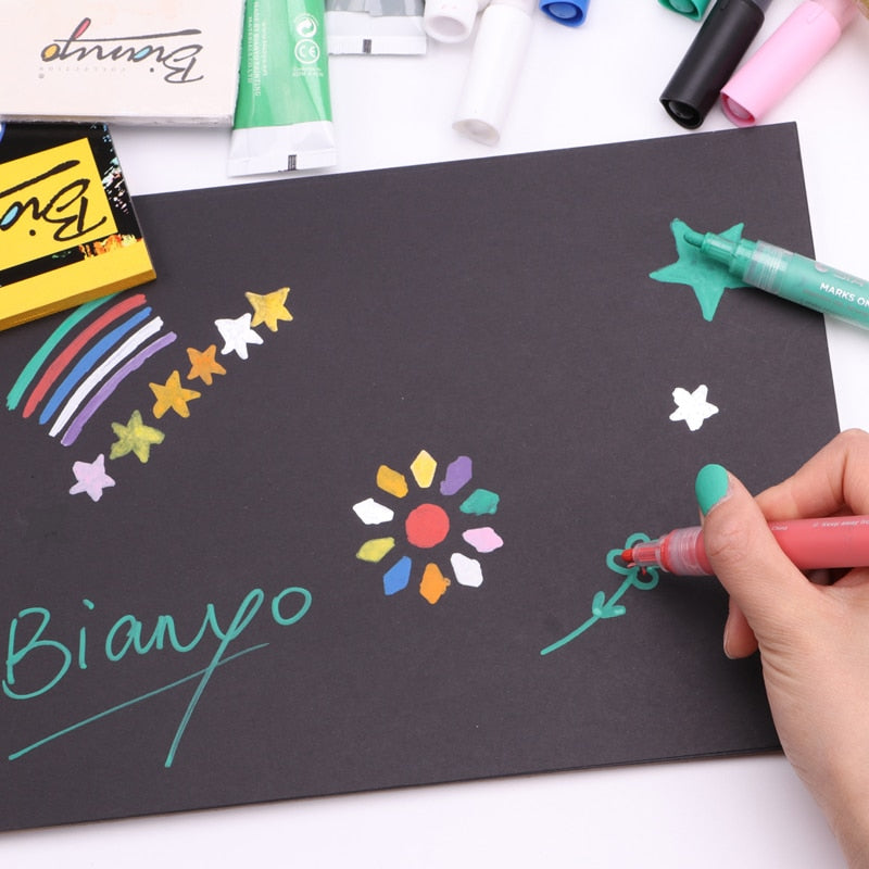 A4/A5 Black Sketch Book Diary for Drawing Painting Graffiti Soft Cover Black Paper Notebook Office School Supplies G