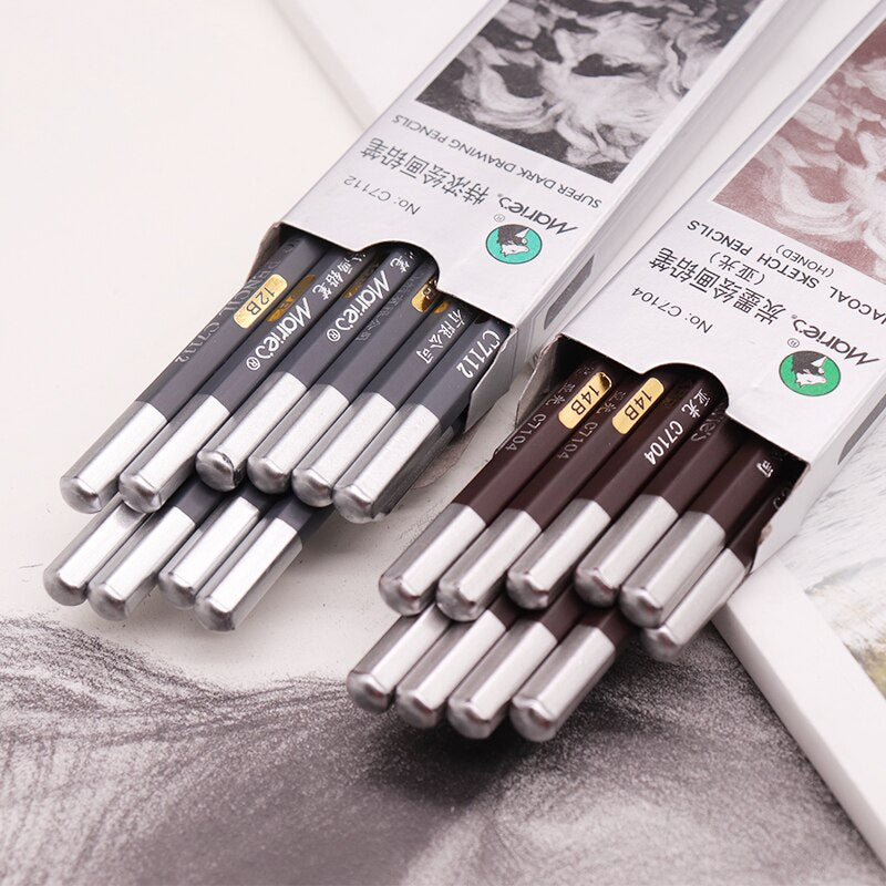 Maries Black Sketch Pencil for Drawing Painting HB 2H B 2B 3B 4B 5B 6B 7B 8B 10B 12B 14B Standard Pencil Stationery Art Supplies