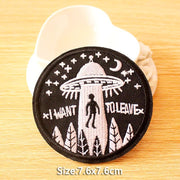 DIY Mountain Trave Embroidered Patches For Clothing Applique Iron on Patches On Clothes Space Patch Traveler Badges Stripes