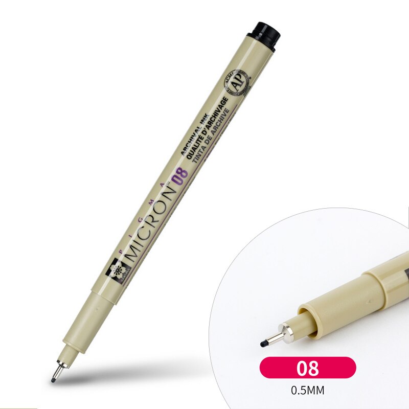 1Pc Pigma Micron Porous Point Pen Soft Brush Drawing Pen Liner Fineliner Sketch Needle Pen 005 01 02 03 04 05 08 1.0 Art Markers