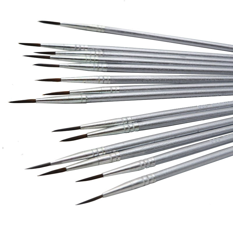 6Pcs/Set Fine Hand-painted Thin Hook Line Pen Drawing Art Pen #0 #00 #000 Paint Brush Art Supplies Nylon Hair Brush Painting Pen