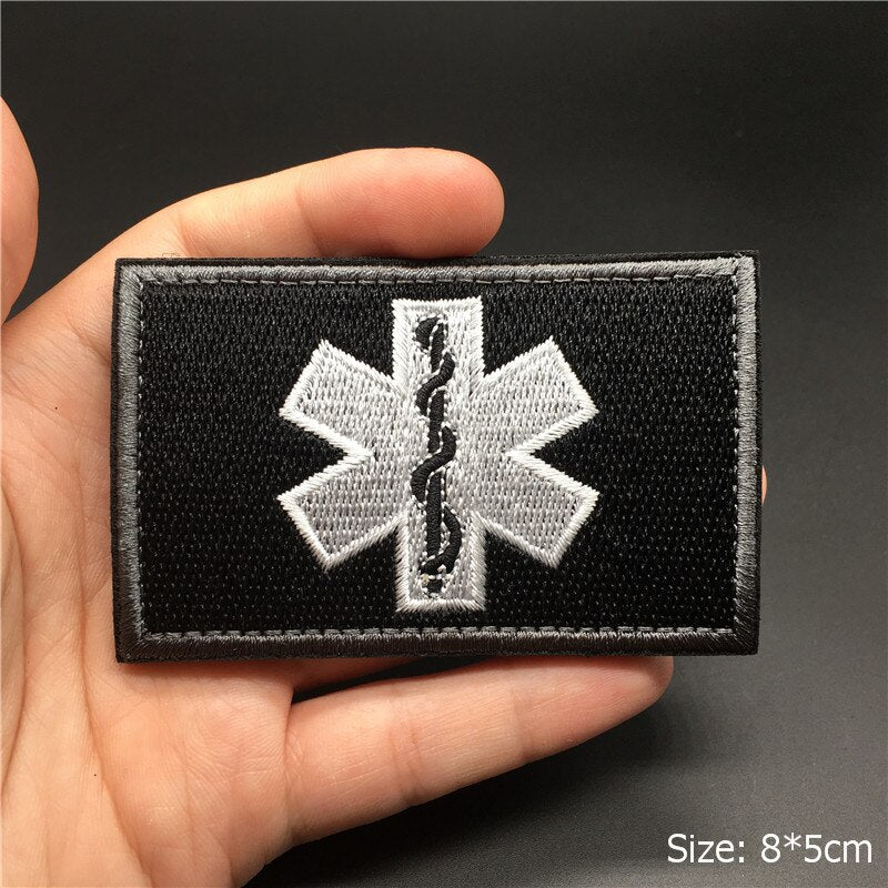 3D Tactical Badge Military Patches for Clothing Blood Type US Army Stripes on Clothes Backpack Applique Spain Flag Embroidered