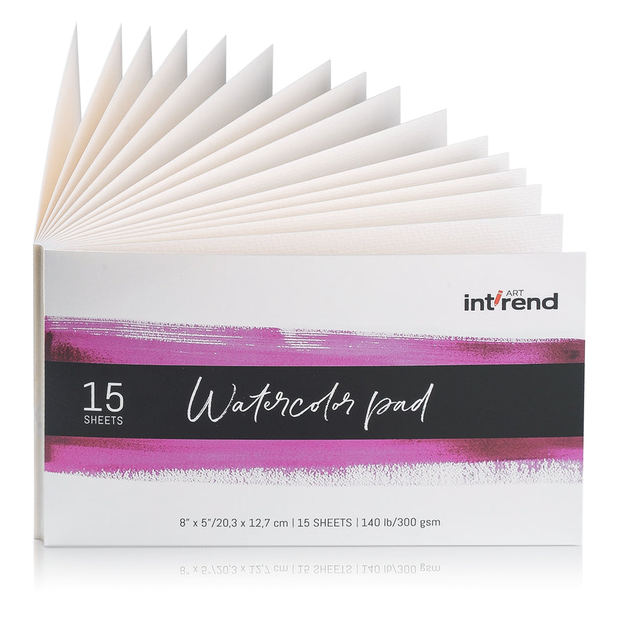 Professional 15 Sheets 300gsm Watercolor Paper Pad Blank Hand Painted Watercolor Sketch Book for Artist Student Art Supplies