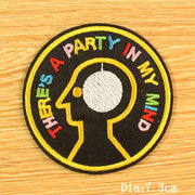 DIY Mountain Trave Embroidered Patches For Clothing Applique Iron on Patches On Clothes Space Patch Traveler Badges Stripes