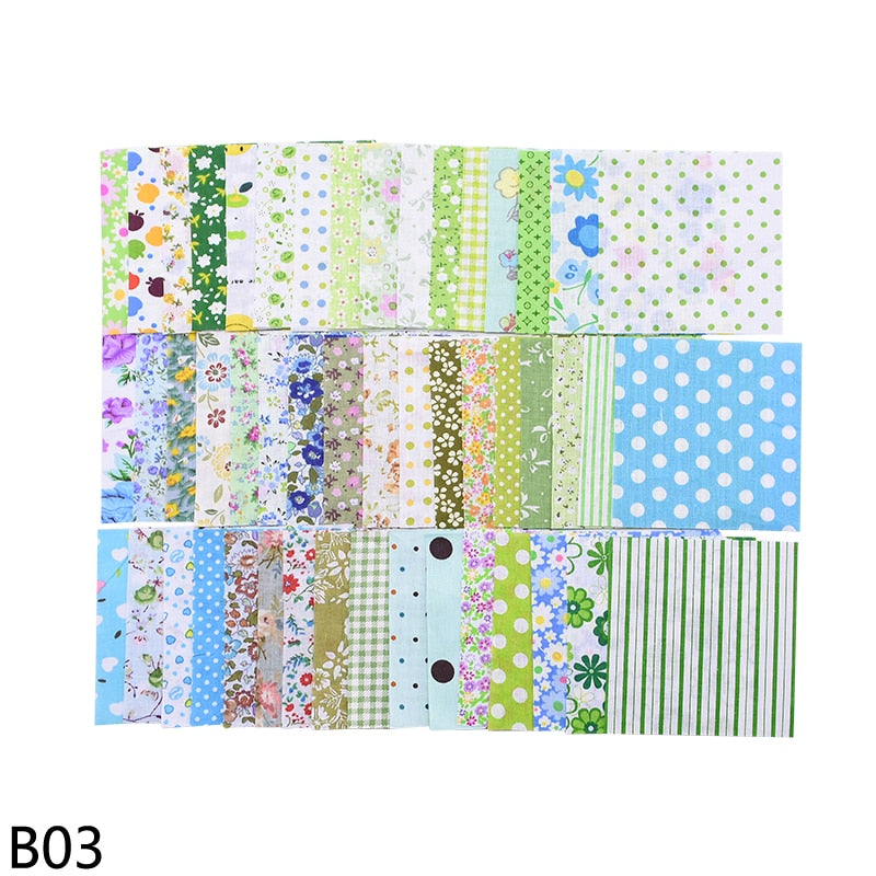50pcs Squares 10*10cm Colorful Patchwork Cotton Sewing Fabric Quilt Material DIY Home Quarters Handcraft Needlework Fabric