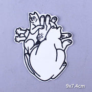 Japan Anime Cartoon Patches On Clothes Skull Heart Iron on Embroidered Patches For Clothing DIY Hippie Stripe Applique Badge diy