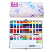 Professional 50/72/90 Color Solid Watercolor Set Basic Neon Glitter Watercolor Paint for Drawing Art Paint Supplies Art Supplies
