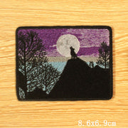 DIY Mountain Trave Embroidered Patches For Clothing Applique Iron on Patches On Clothes Space Patch Traveler Badges Stripes