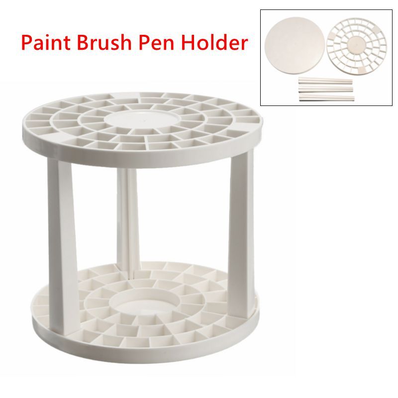 New Portable 49 Holes Paint Brush Pen Holder Watercolor Paint Brush Holder Stand Painting Supplies For Students Desk Organizer