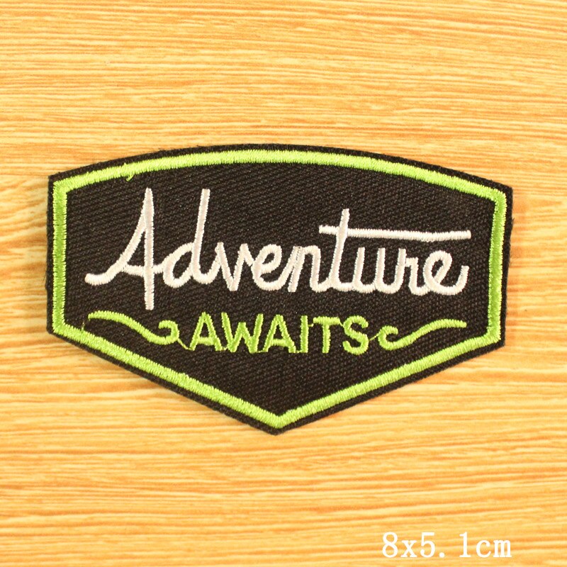 DIY Mountain Trave Embroidered Patches For Clothing Applique Iron on Patches On Clothes Space Patch Traveler Badges Stripes
