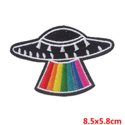 Prajna Hippie Unicorn Patches Embroidered Patches For Clothing DIY Magic Rainbow Stripes Iron On Patches For Kids Cloth Applique
