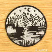 DIY Mountain Trave Embroidered Patches For Clothing Applique Iron on Patches On Clothes Space Patch Traveler Badges Stripes