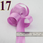 25mm(1&quot;) satin bright ironed single fold polyester bias binding tape table cloth garment quilt craft sewing accessories