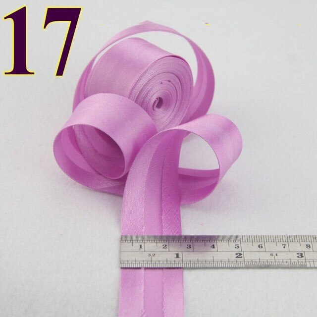 25mm(1&quot;) satin bright ironed single fold polyester bias binding tape table cloth garment quilt craft sewing accessories