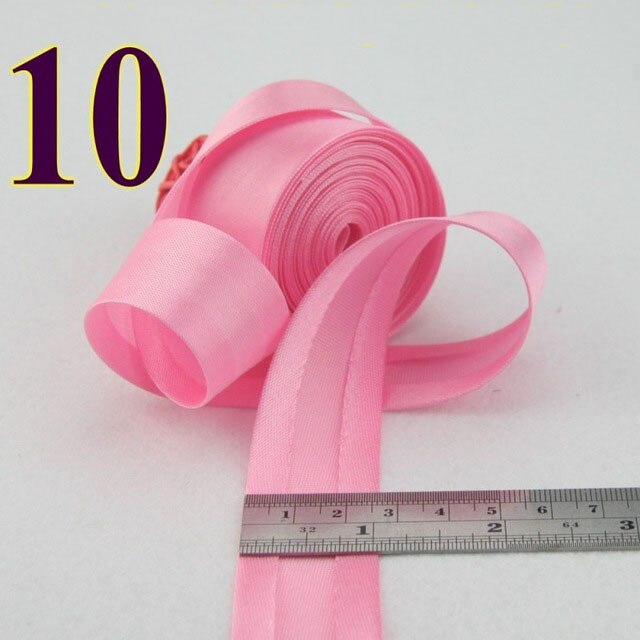 25mm(1&quot;) satin bright ironed single fold polyester bias binding tape table cloth garment quilt craft sewing accessories