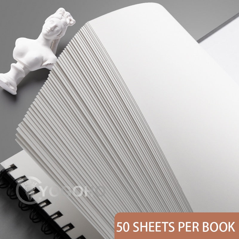 8K/16K/A4 50 Sheets Thicken Paper Sketch Book Student Art Painting Drawing Watercolor Book Graffiti Sketchbook School Stationery