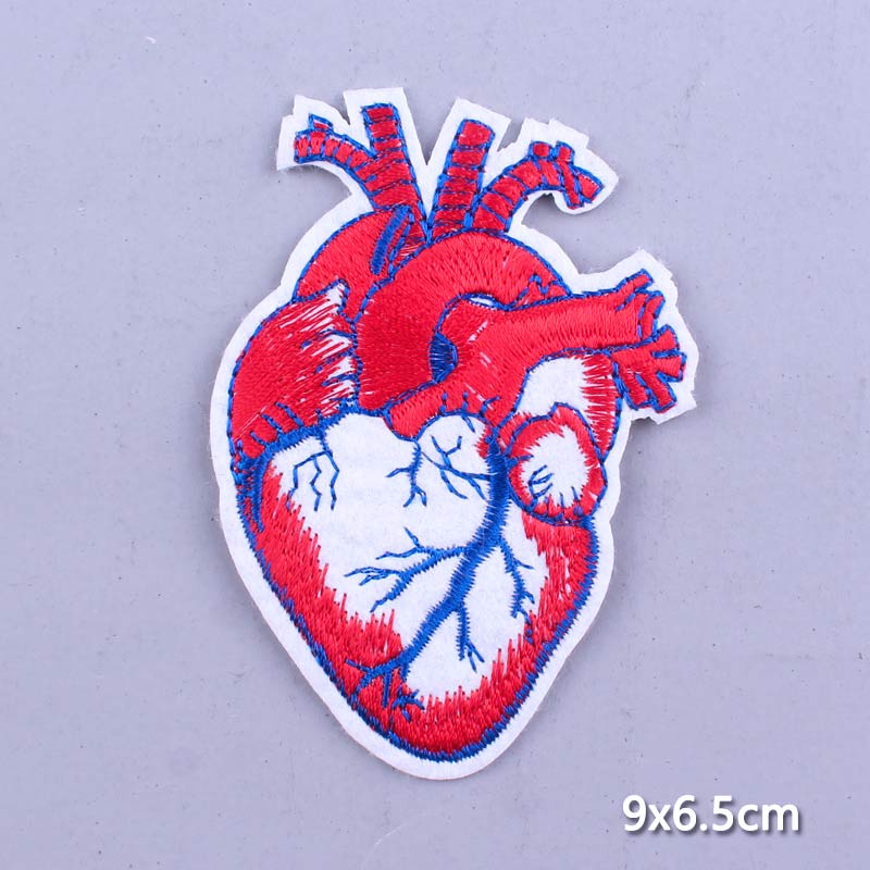 Japan Anime Cartoon Patches On Clothes Skull Heart Iron on Embroidered Patches For Clothing DIY Hippie Stripe Applique Badge diy