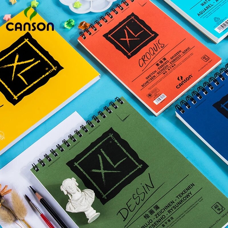 CANSON XL Series Creative Painting Book 16K/8K/A4/A3 Sketch/Marker/Acrylic/Watercolor/Pencil/Toner Stick Book Kraft Paper Book