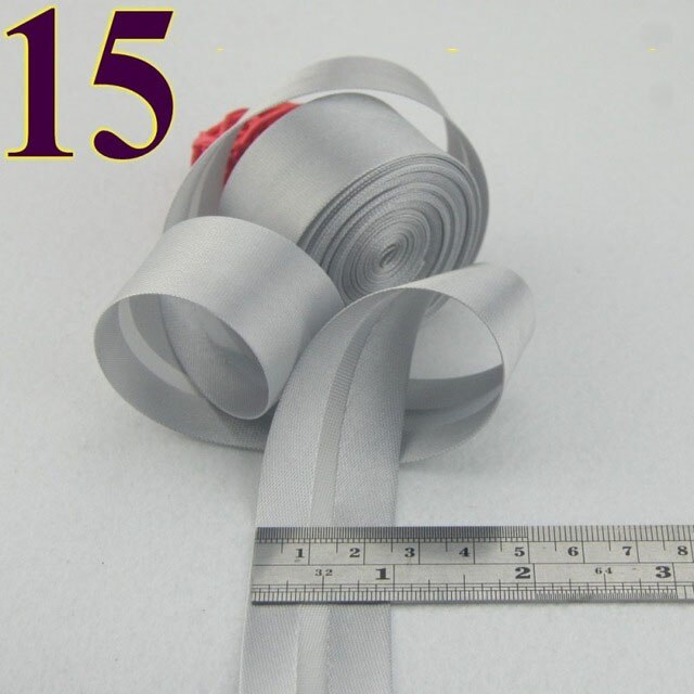 25mm(1&quot;) satin bright ironed single fold polyester bias binding tape table cloth garment quilt craft sewing accessories