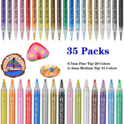 Acrylic Paint Pens Waterproof Acrylic Marker Pens Set, 15/24 Colors Acrylic Pens for DIY Rock, Stone, Ceramic, Glass, Mugs, Wood