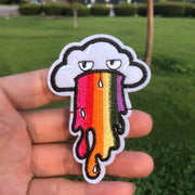 Prajna Hippie Unicorn Patches Embroidered Patches For Clothing DIY Magic Rainbow Stripes Iron On Patches For Kids Cloth Applique