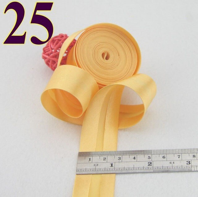 25mm(1&quot;) satin bright ironed single fold polyester bias binding tape table cloth garment quilt craft sewing accessories