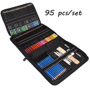 72PCS Sketch Pencils and Colored Pencils Set School Supplies Drawing Pencils Beginner Kit Watercolor Metallic Oily Art Supplies