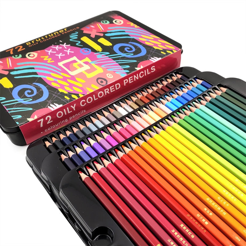 Brutfuner 72/120/180/260 Square Barrels Colored Pencils for Adult Artists for Coloring Books Drawing Sketching Artist Students