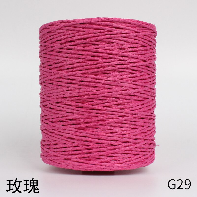 1Roll=280M Natural Raffia Straw Yarn For Summer Hand Knit Crochet Hat HandBag Cushion Baskets Knitting Material Colorful Threads