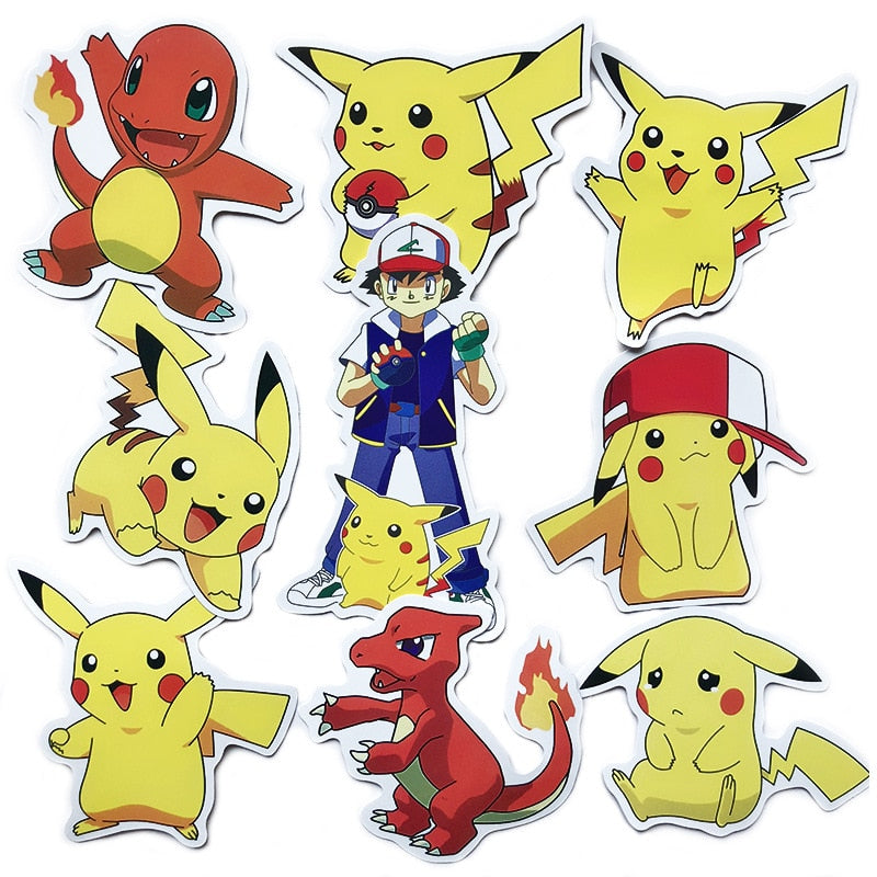 Funny joy pokemon toy graffiti sticker skateboard mobile phone autocollant tablet computer Pikachu stickers PVC pegatinas