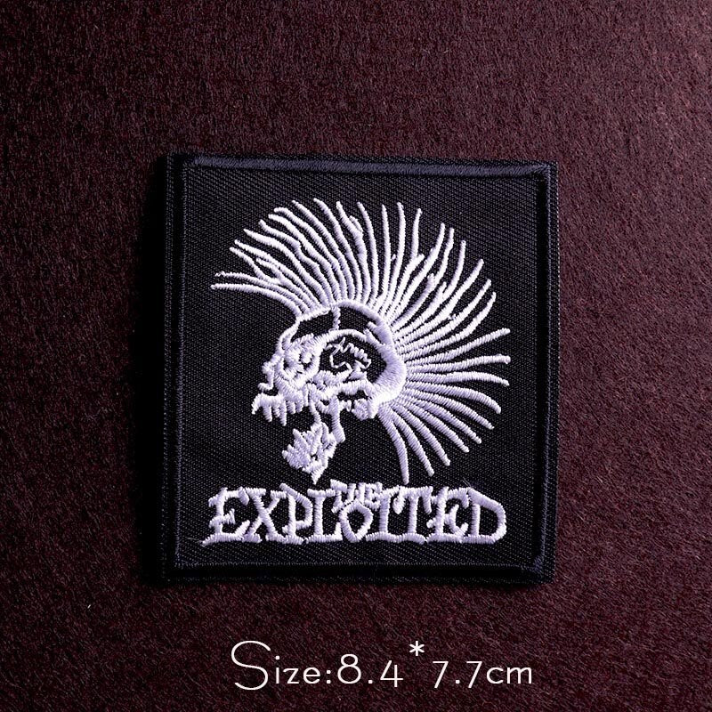 Punk Diy Embroidery Patches For Clothing Iron On Letter Embroidered Patches For Clothes Stripe Stickers For Shirt Jacket Badges