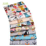 Chainho,8pcs/lot,Cartoon Animal Series,Printed Twill Cotton Fabric,Patchwork Cloth,DIY Sewing Quilting Material ForBaby&amp;Children
