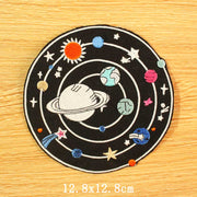 DIY Mountain Trave Embroidered Patches For Clothing Applique Iron on Patches On Clothes Space Patch Traveler Badges Stripes
