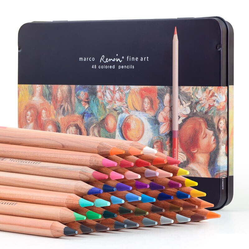 Andstal Marco Renoir 12/24/48/72/100/120 Colour Pencils Set Lapis De Cor Drawing Pencil Sketch Colored Pencils Art Supplies