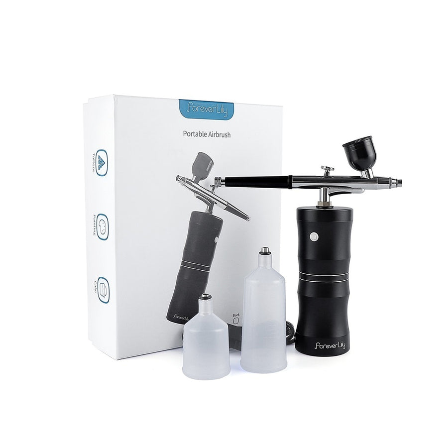 Foreverlily Mini Air Compressor Kit Air-Brush Paint Spray Gun Airbrush For Nail Art Tattoo Craft Cake Face Nano Fog Mist Sprayer