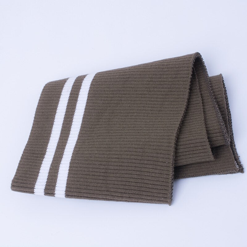 Buulqo 80cm Yarn Dyed Stripes Stretch Cuff DIY Cotton Knitted Fabric For Neckline Hem, Winter Jacket,Clothing Accessories Collar