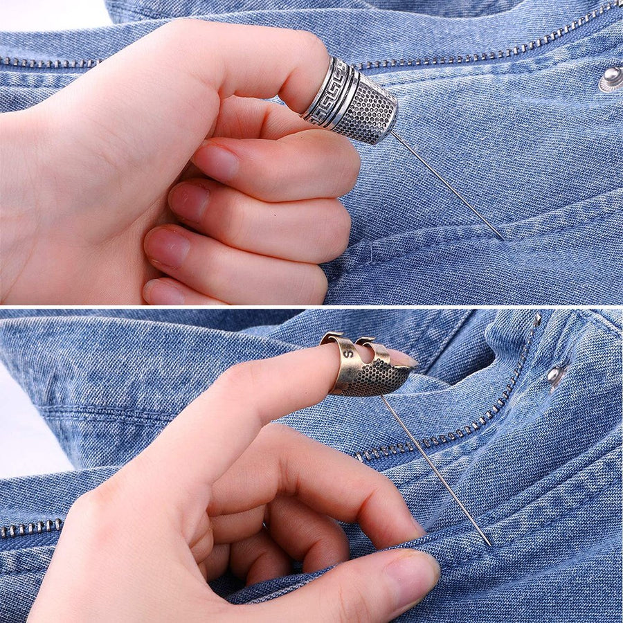 1PC Sewing Thimble Finger Protector Adjustable Thimble Metal Shield Protector for Needlework Craft DIY Embroidery Sewing Tools