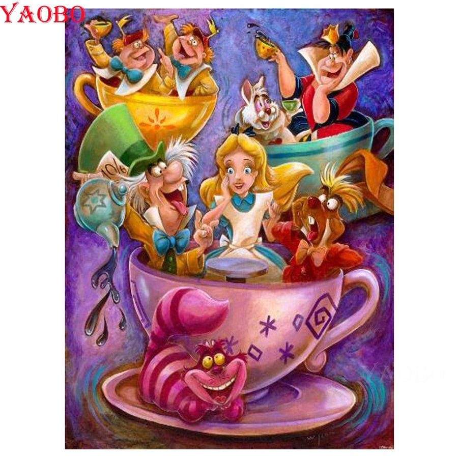 3d Diamond Embroidery cartoon Alice in Wonderland full square/round drill diy diamond painting mosaic art home decoration