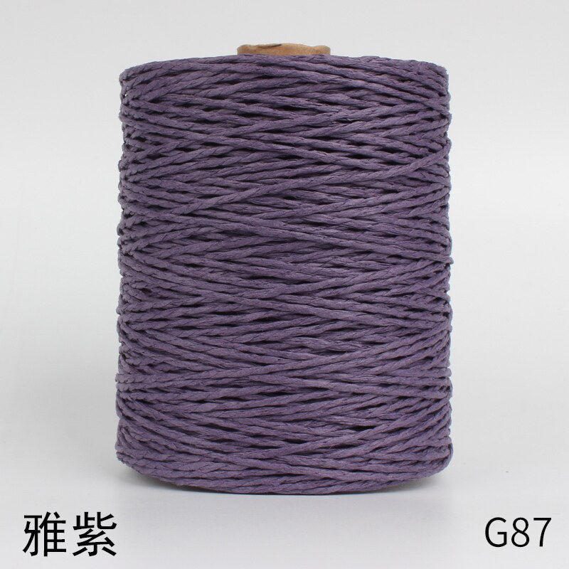 1Roll=280M Natural Raffia Straw Yarn For Summer Hand Knit Crochet Hat HandBag Cushion Baskets Knitting Material Colorful Threads