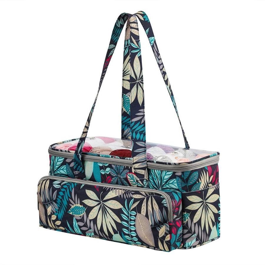 2020 Yarn Storage Bag With Maple Leaves Knitting Tote Bag Orange Square Bag for Thread Wool Yarn Crochet Hooks Knitting Needles