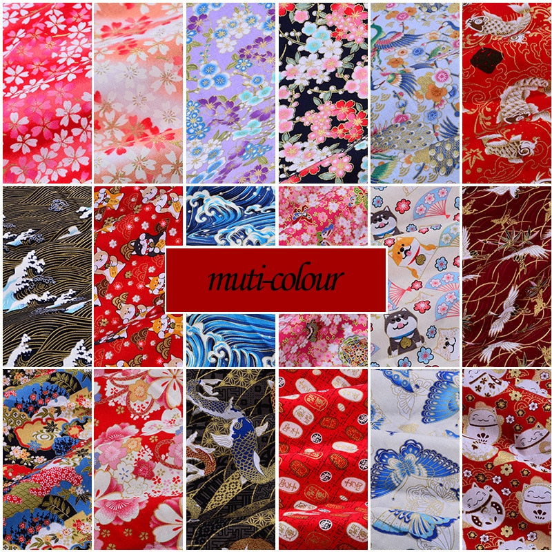 DIY 35x50CM Multicolor Japan Zephyr Pattern Cotton Pur-cut Patchwork Japanese Fabric Sewing Quilting Crafts for Handmade