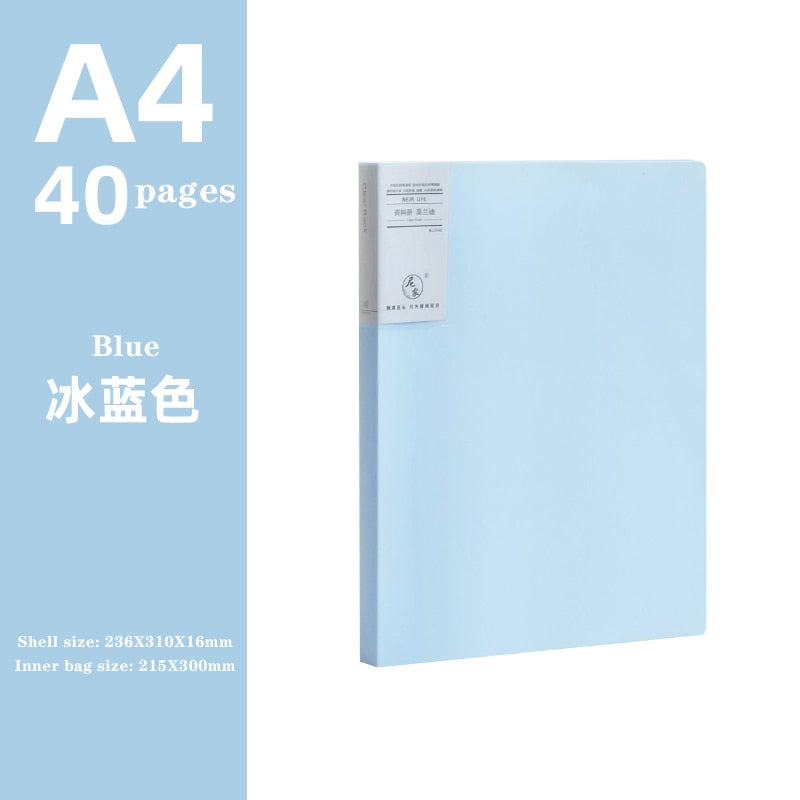JIANWU A4 Morandi file bag 100 pages Data book Large capacity file folder  portfolio Office stationery