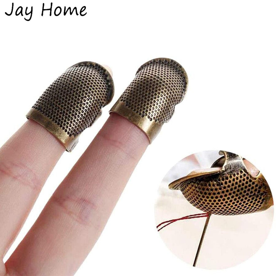 1PC Sewing Thimble Finger Protector Adjustable Thimble Metal Shield Protector for Needlework Craft DIY Embroidery Sewing Tools