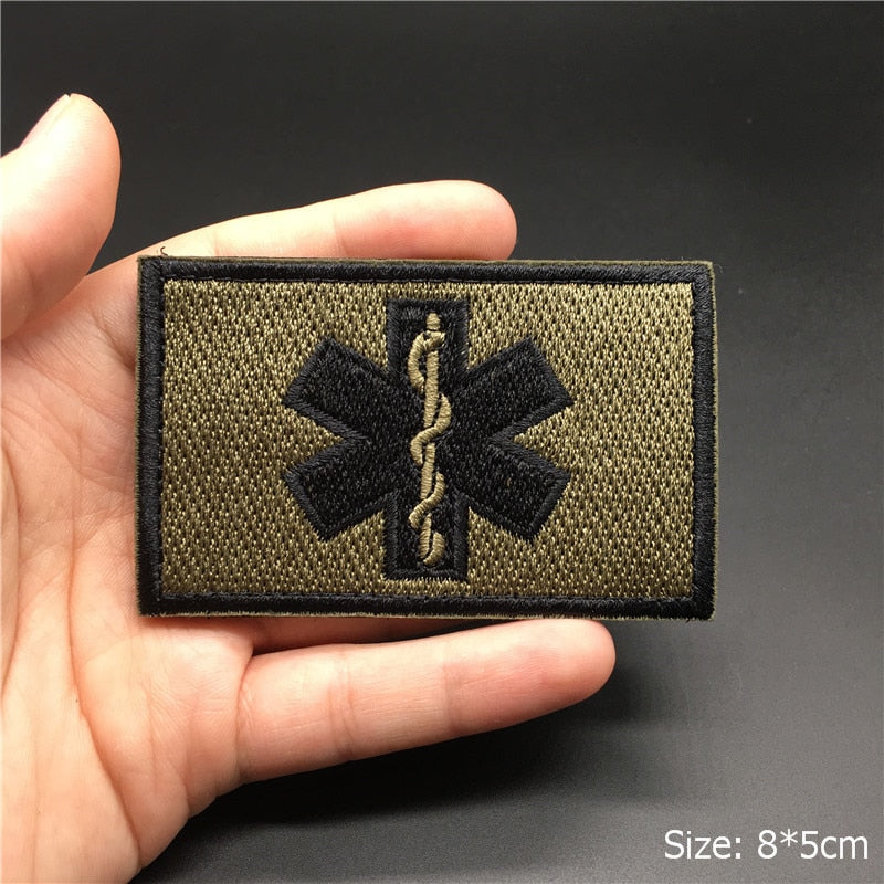 3D Tactical Badge Military Patches for Clothing Blood Type US Army Stripes on Clothes Backpack Applique Spain Flag Embroidered
