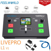 Feelworld Live Streaming Switcher Livepro L1 V1 Video Mixer HDMI Multi-Format Studio Record Preview Mode For DSLR Camera Youtube