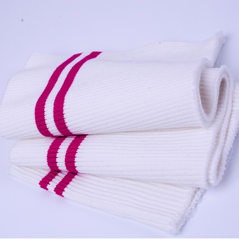Buulqo 80cm Yarn Dyed Stripes Stretch Cuff DIY Cotton Knitted Fabric For Neckline Hem, Winter Jacket,Clothing Accessories Collar