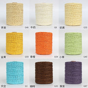 1Roll=280M Natural Raffia Straw Yarn For Summer Hand Knit Crochet Hat HandBag Cushion Baskets Knitting Material Colorful Threads