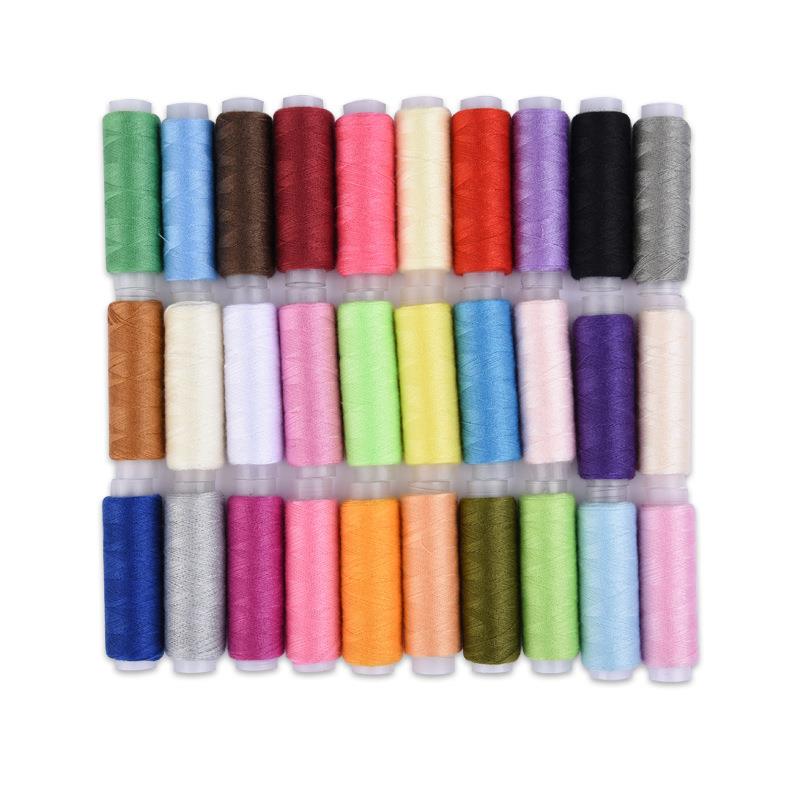 24/30/38/39Pcs Mixed Colors Polyester Yarn Sewing Thread Roll Machine Hand Embroidery 160 Yard Each Spool For Home Sewing Kit