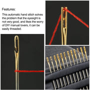 LMDZ 12/21/24PCS Elderly needle-side hole blind needle Needless Tail Side Opening Stainless Steel Hand Sewing Needless threading