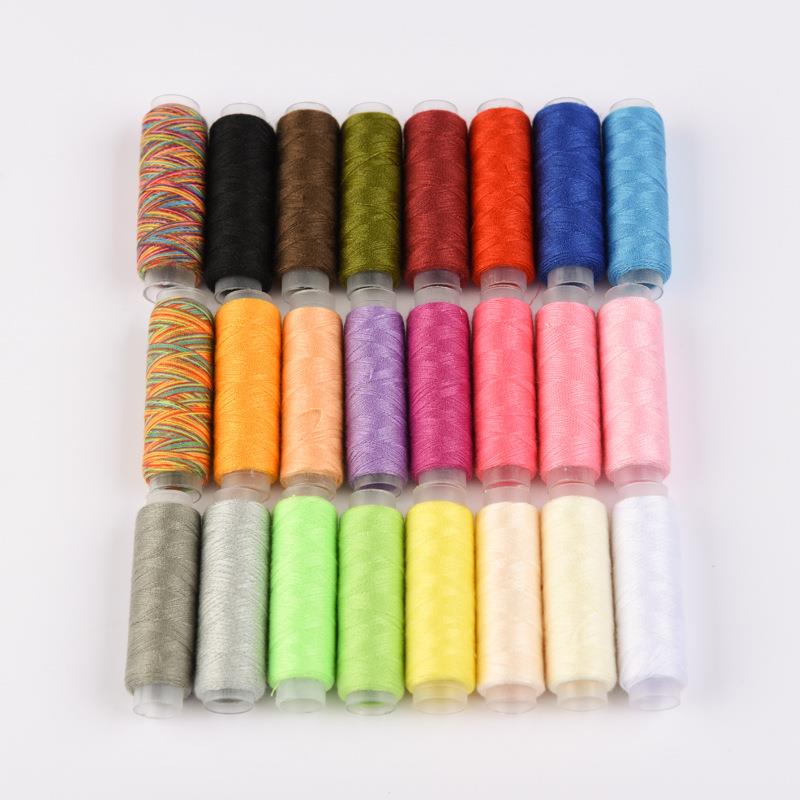 24/30/38/39Pcs Mixed Colors Polyester Yarn Sewing Thread Roll Machine Hand Embroidery 160 Yard Each Spool For Home Sewing Kit